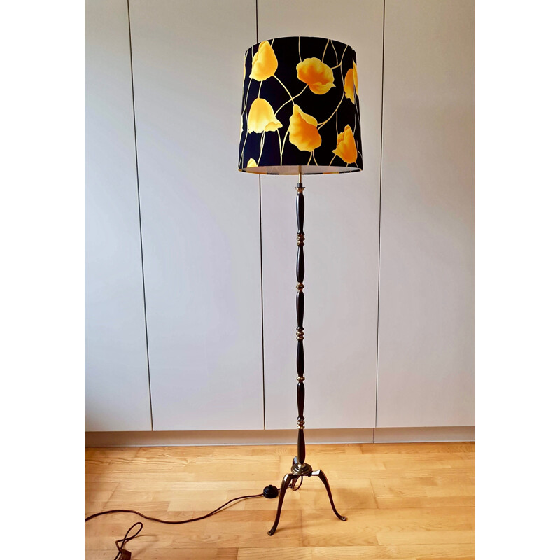 Lampadaire vintage en cuivre 1950