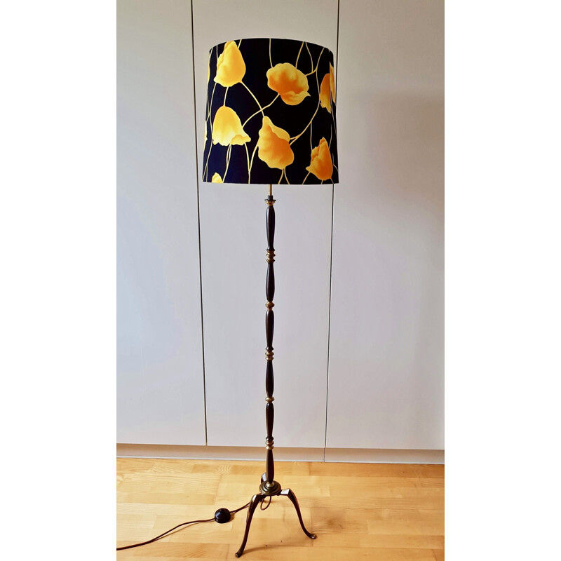 Lampadaire vintage en cuivre 1950