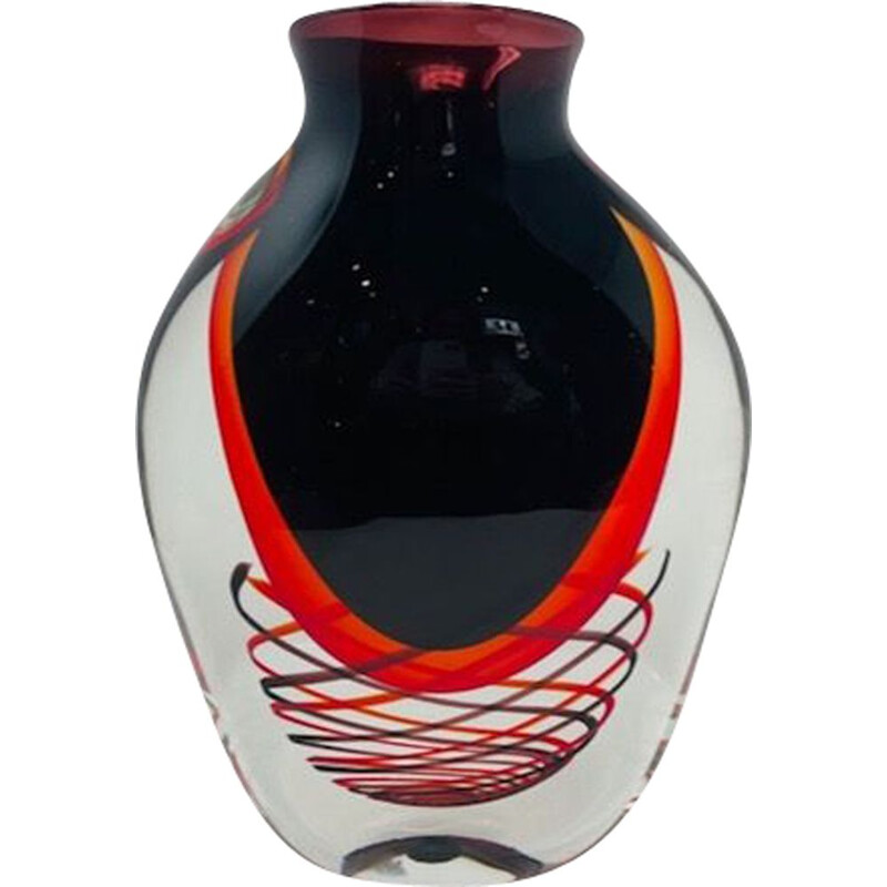 Vintage Vase aus Muranoglas von Luigi Onesto 1980