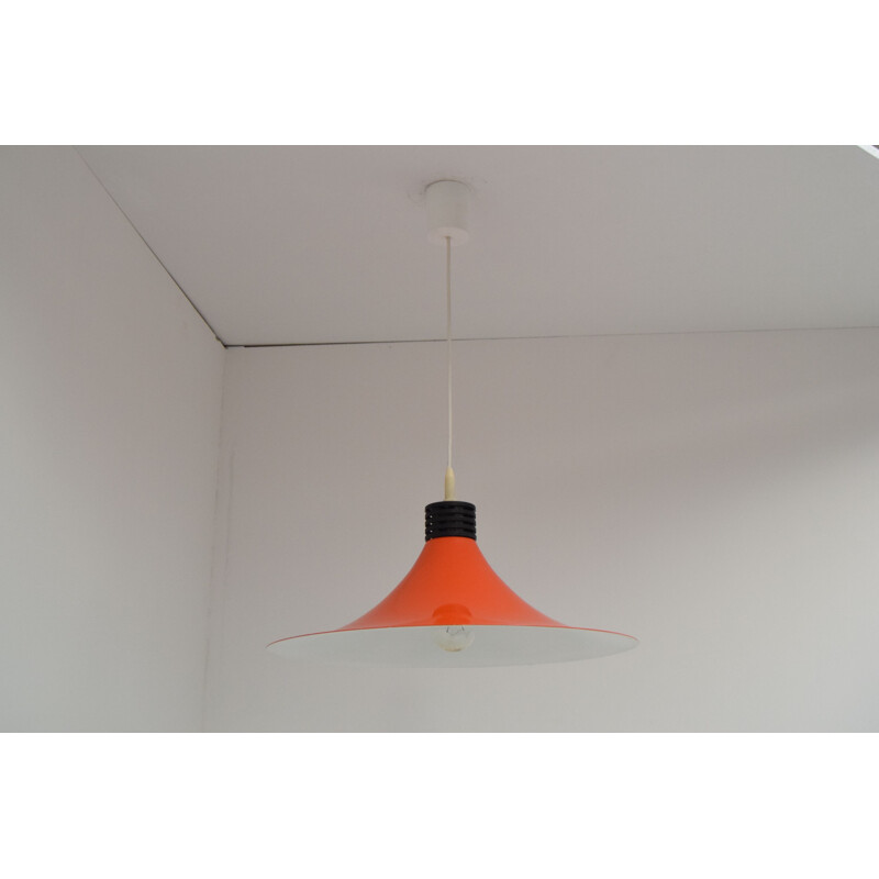 Vintage orange lacquered metal suspension, Germany 1980