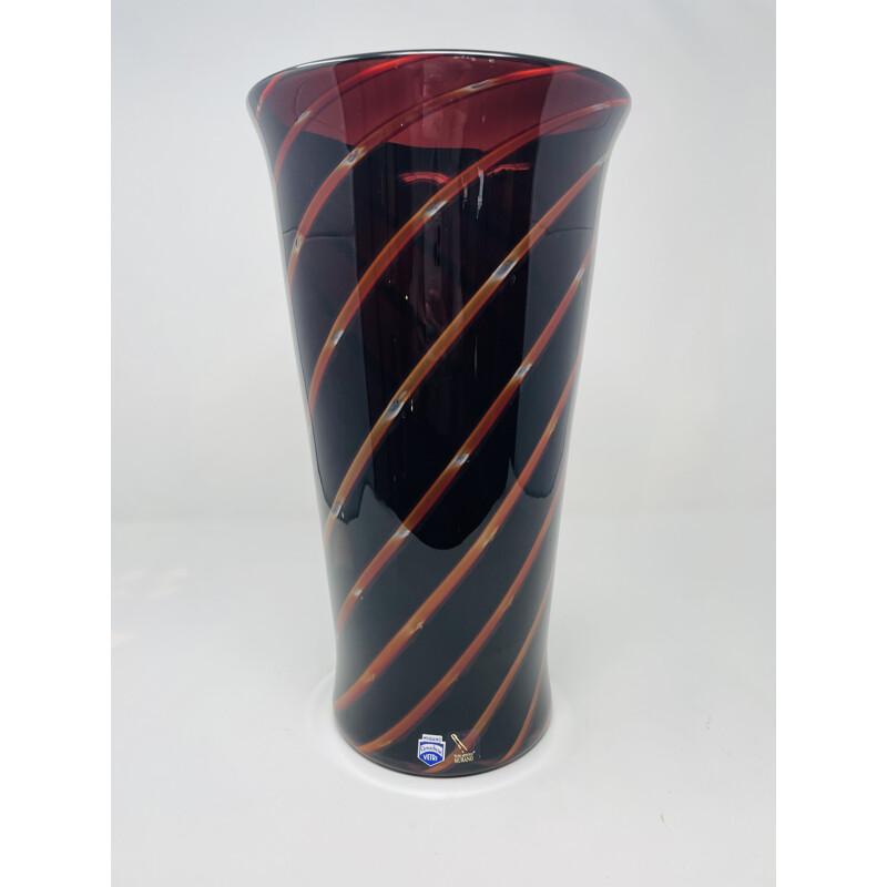 Vase vintage en verre de Murano par Antonio da Ros pour Cenedese Italie 1980