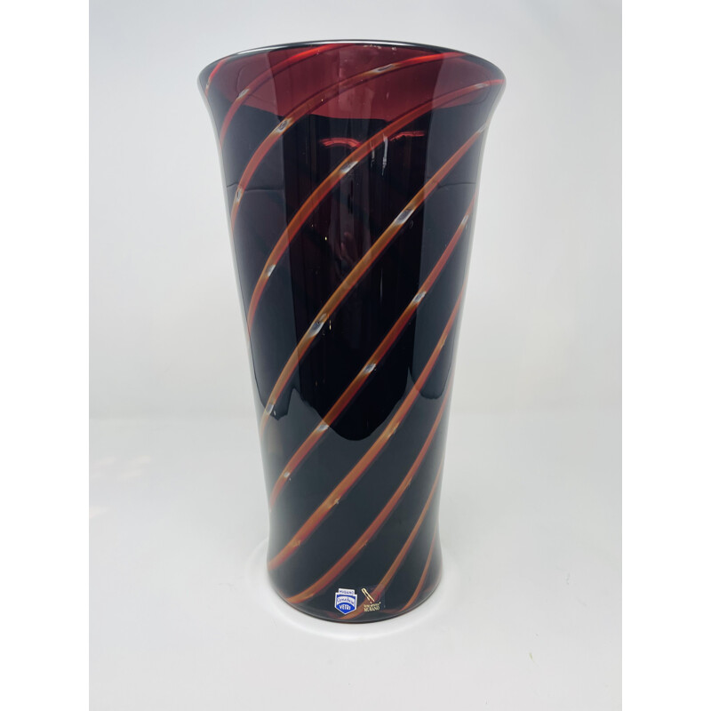 Vintage Murano glass vase by Antonio da Ros for Cenedese Italy 1980s