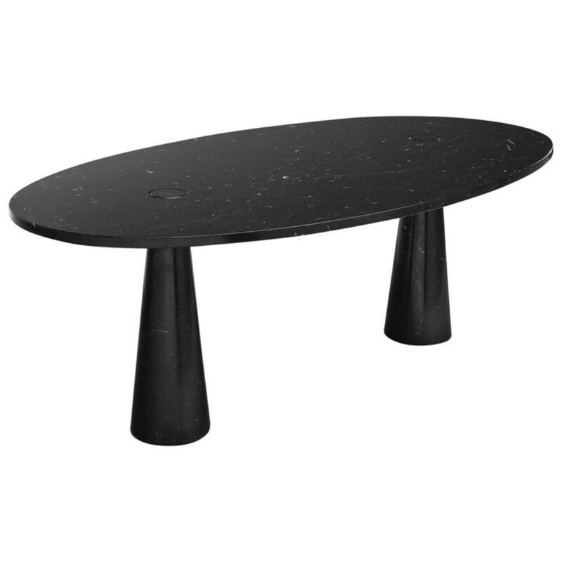 Mesa Vintage Eros em mármore Nero Marquina de Angelo Mangiarotti 1970