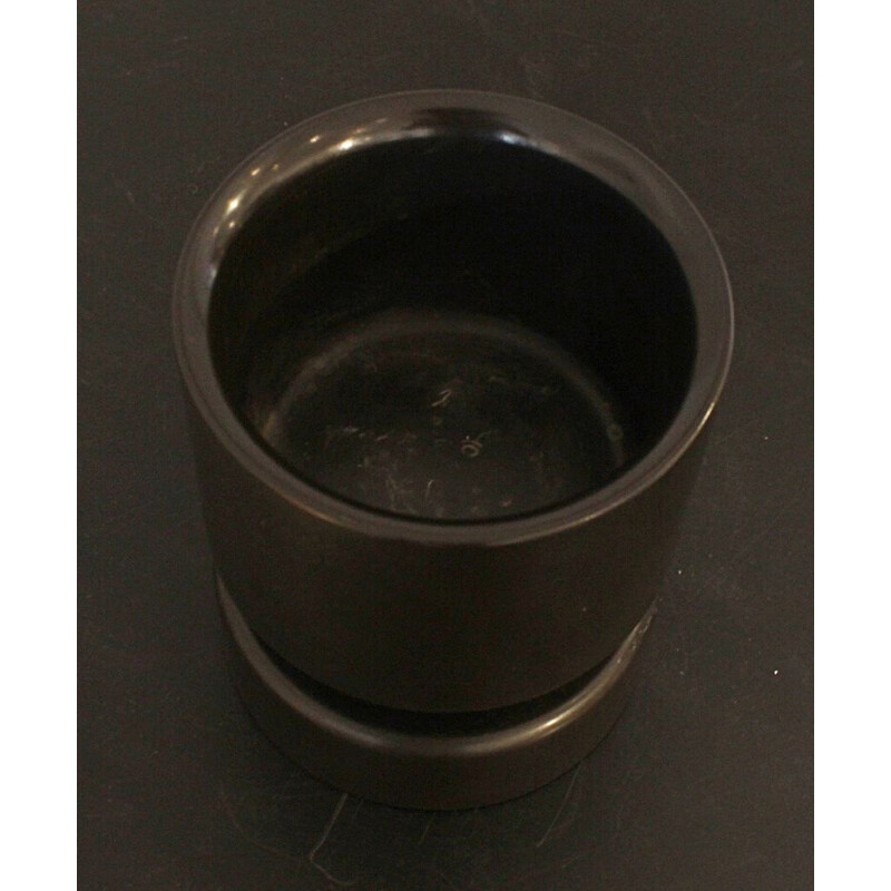 Vaso vintage in marmo nero di Angelo Mangiarotti Italia 1970