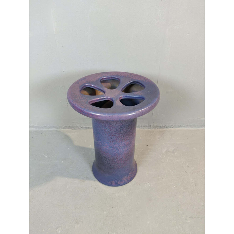 Vintage umbrella purple stand by Angelo Mangiarotti 1970s