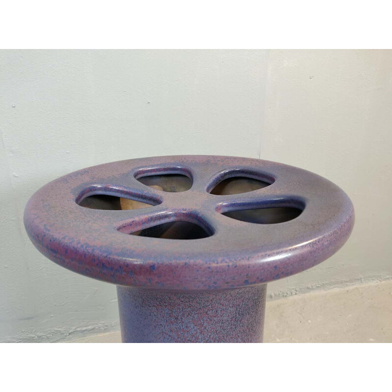 Vintage umbrella purple stand by Angelo Mangiarotti 1970s