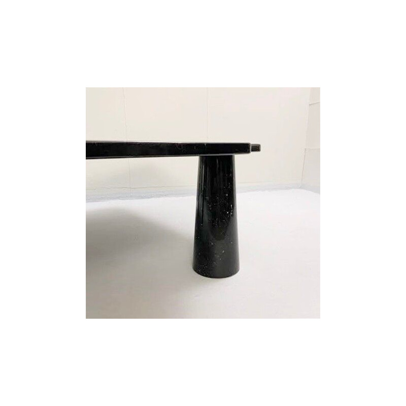 Vintage tripod black marble Eros coffee table by Angelo Mangiarotti 1970s