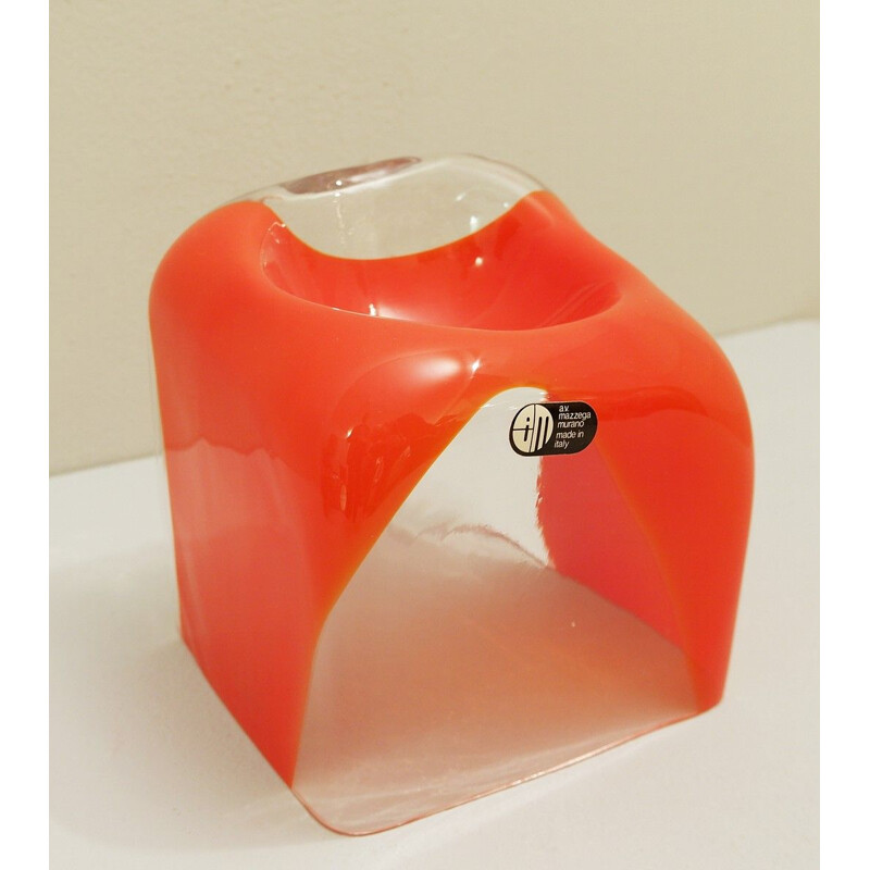 Vintage vase sculptural Murano glass  by Carlo Nason for Mazzega