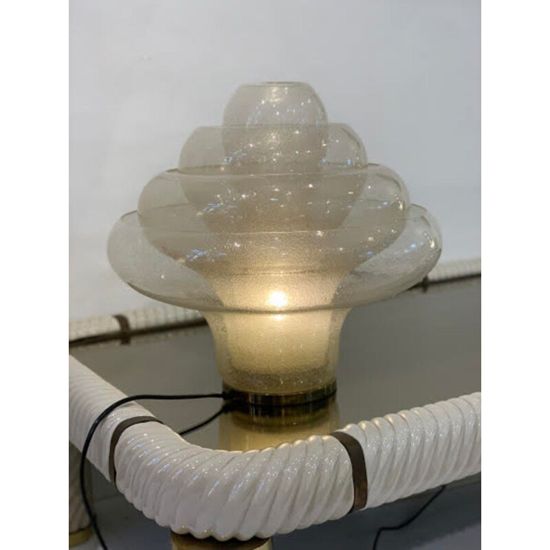 Lampe Lotus vintage en verre de Murano LT305 par Carlo Nason 1969