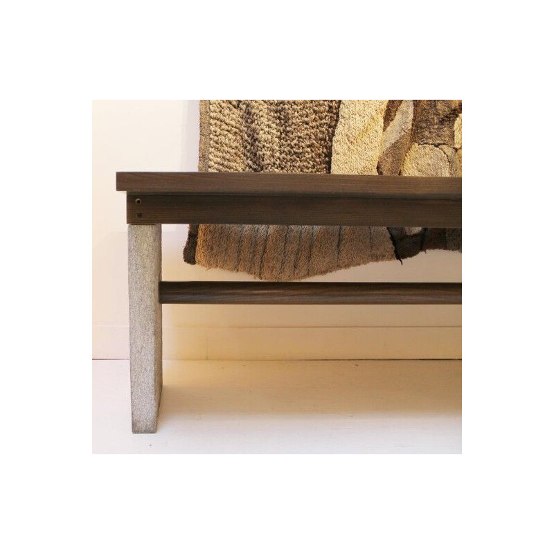 Vintage Valmarana console in stone and wood by Carlo Scarpa for Simon Italy 1972s