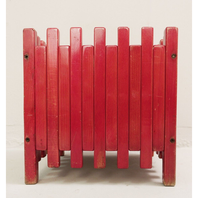 Conjunto de 3 plantadores vermelhos vintage de Ettore Sottsass para Poltronova, 1961