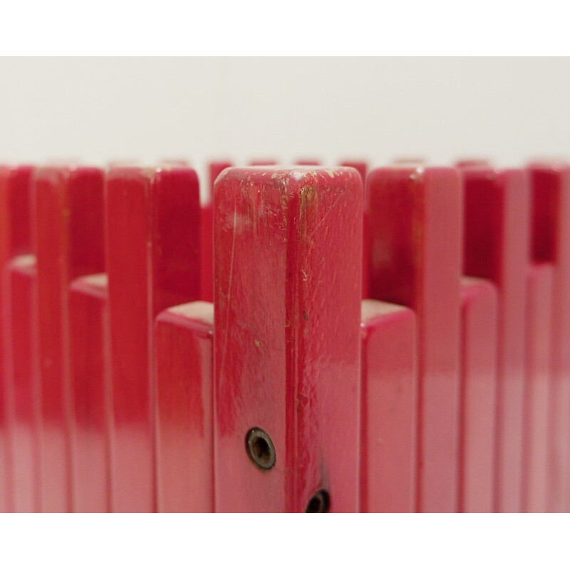 Set of 3 vintage red planters by Ettore Sottsass for Poltronova, 1961