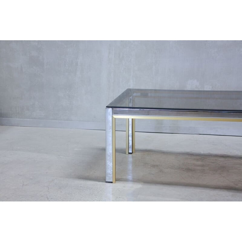 Vintage chrome and glass coffee table by Renato Zevi, Italy 1970