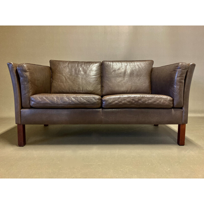 Vintage leather sofa scandinavian 1960s