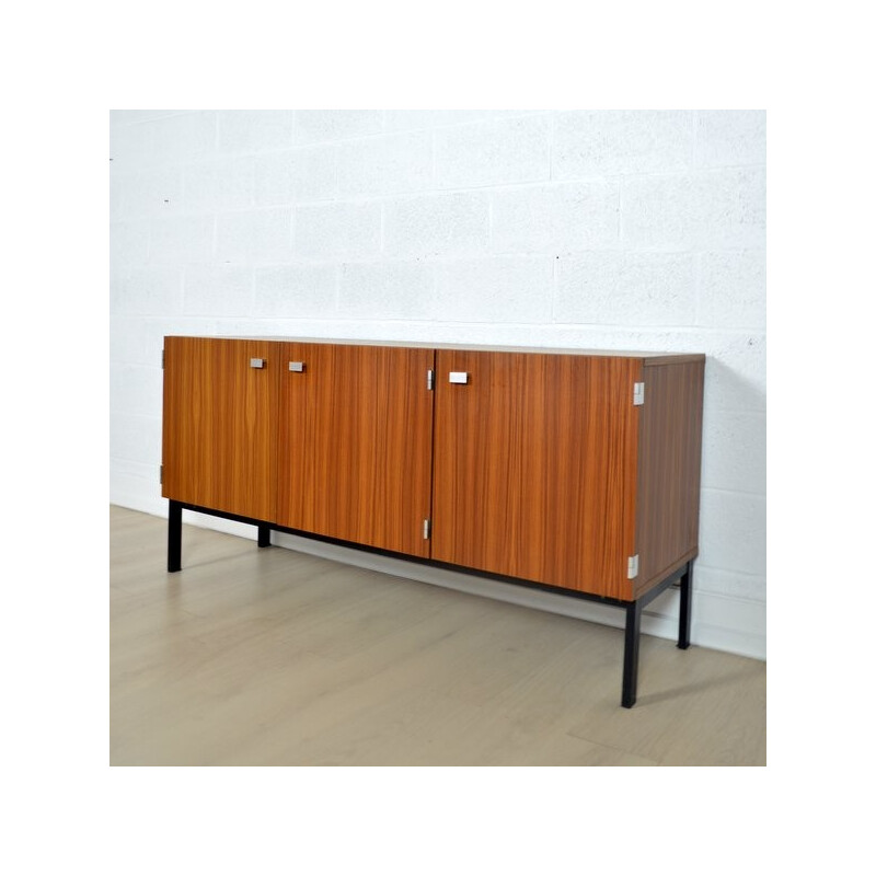 French Meurop cabinet in formica and black metal, Pierre GUARICHE - 1960s