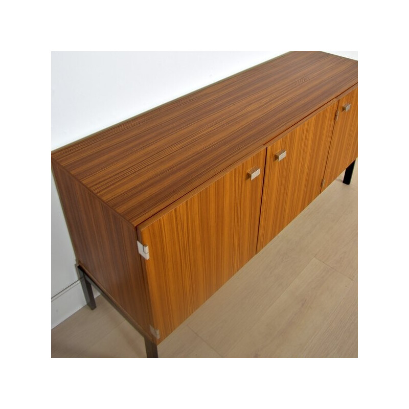 French Meurop cabinet in formica and black metal, Pierre GUARICHE - 1960s