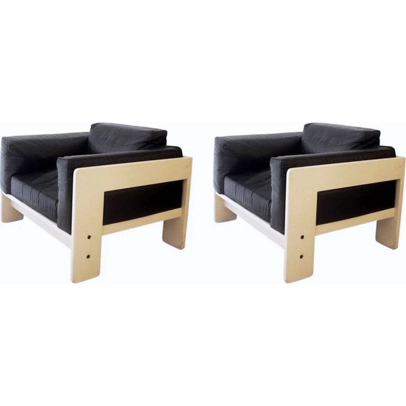 Paar vintage Bastiano fauteuils van Tobia Scarpa voor Gavina 1960