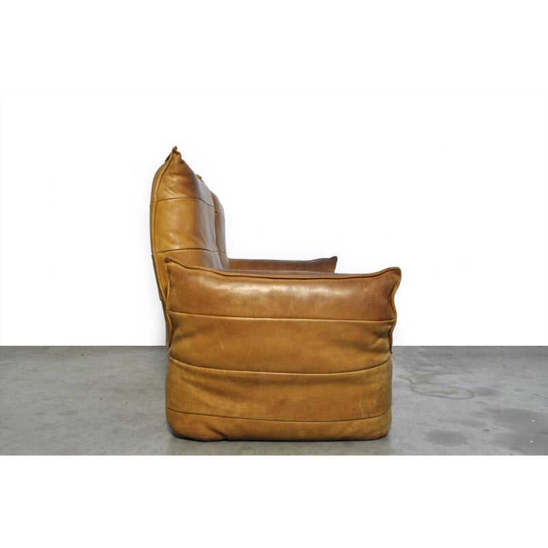 Vintage 2 seater patchwork leather sofa by Gerard van den berg for Montis Netherlands 1970s