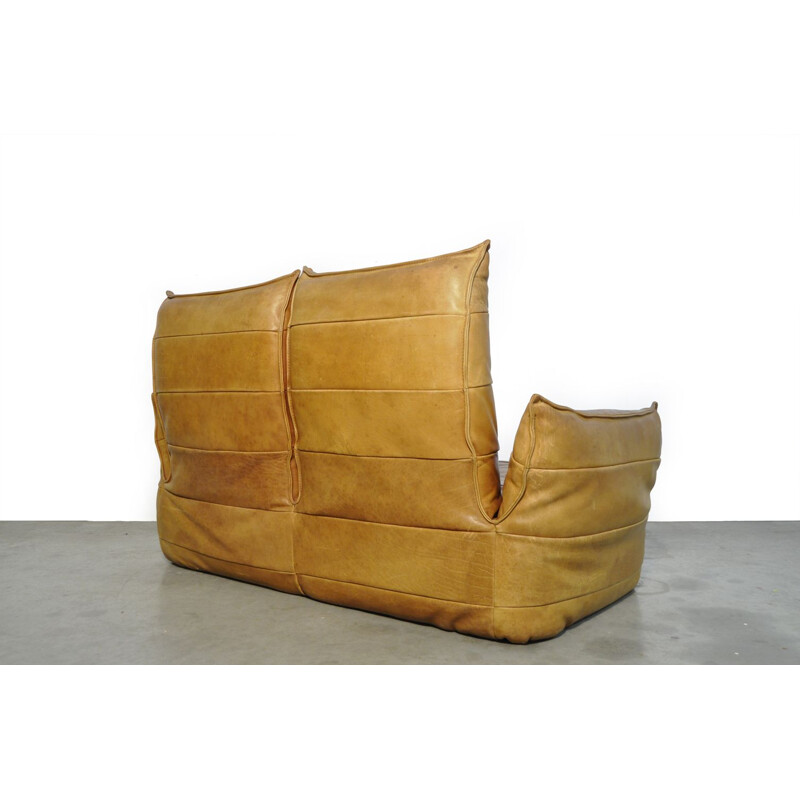 Canapé vintage 2 places en cuir patchwork de Gerard van den berg pour Montis Pays-Bas 1970 