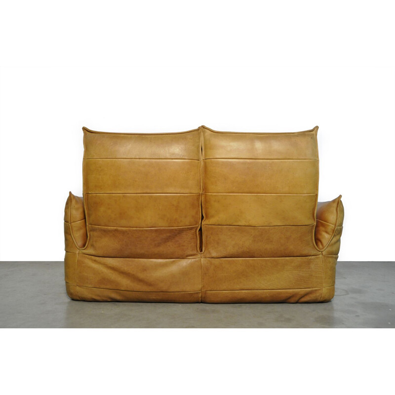 Vintage 2 seater patchwork leather sofa by Gerard van den berg for Montis Netherlands 1970s