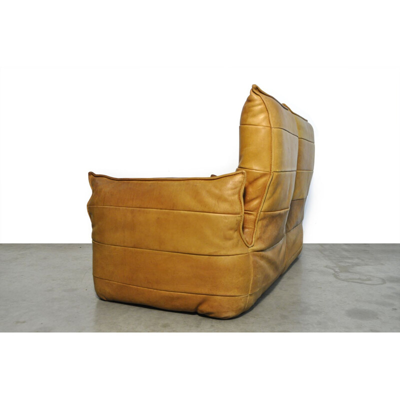 Vintage 2 seater patchwork leather sofa by Gerard van den berg for Montis Netherlands 1970s