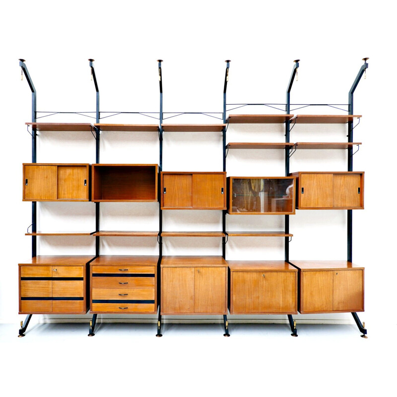 Vintage teak wall unit by Ico Parisi 1960s