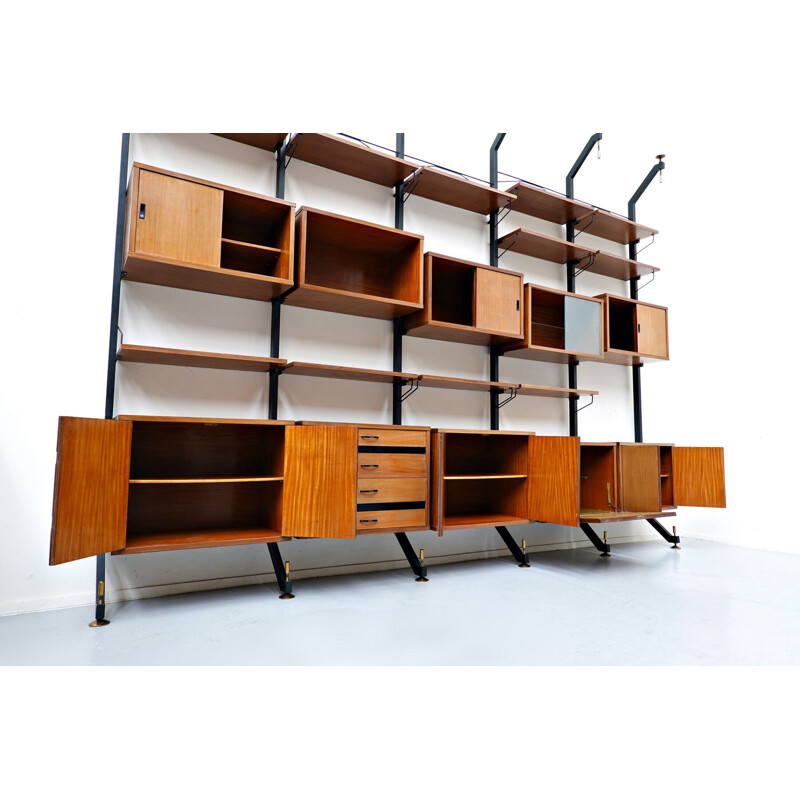 Vintage teak wall unit by Ico Parisi 1960s