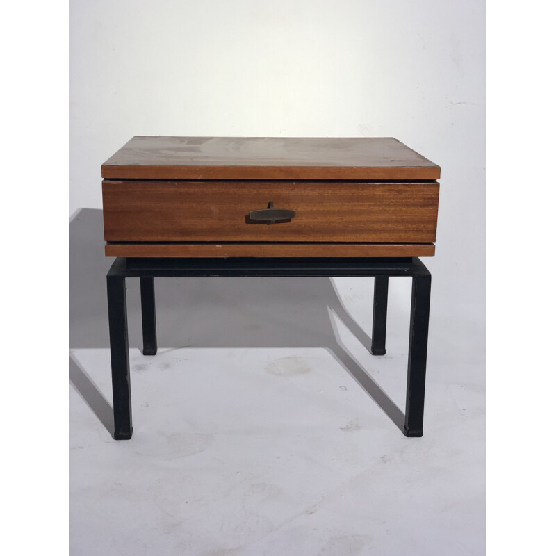 Vintage-Nachttisch aus Holz und Metall