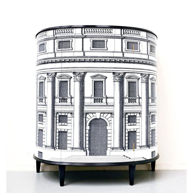 Cabinet vintage Scène d'architecture italienne par Fornasetti