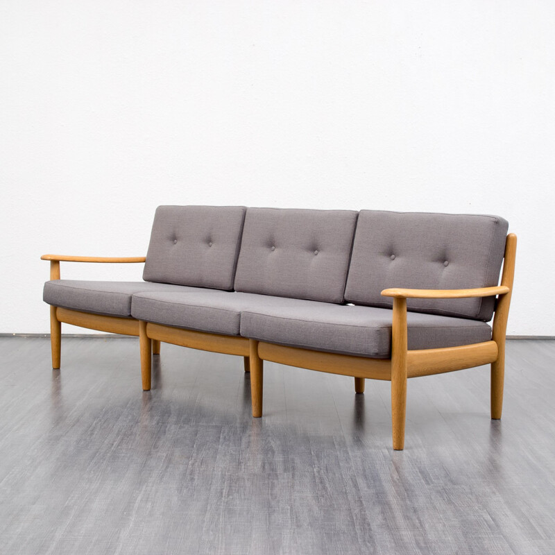 Scandinavian 3-seater sofa in oak, Wilhelm KNOLL - 1960s