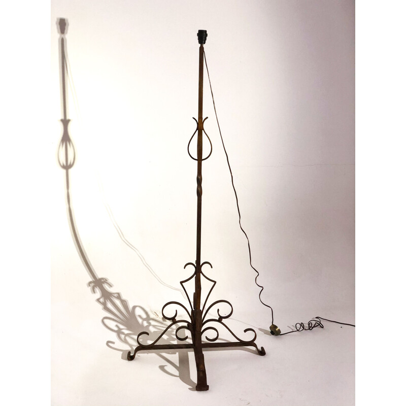 Vintage wrought iron floor lamp 