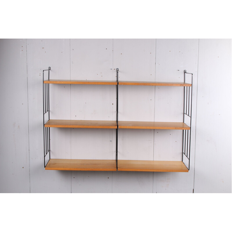 Vintage teak bookcase or wall shelf 1960s