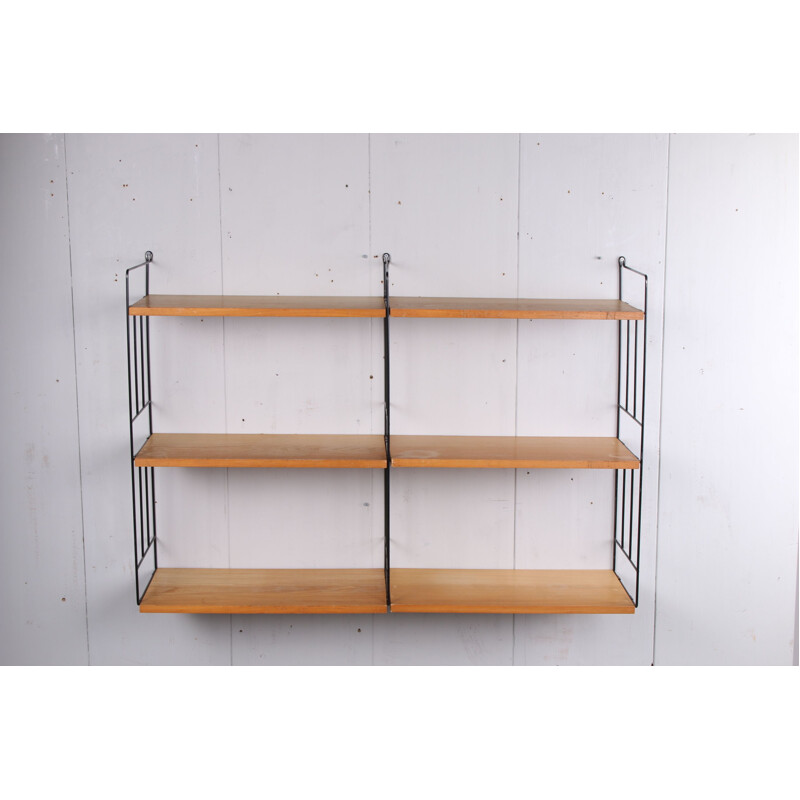 Vintage teak bookcase or wall shelf 1960s