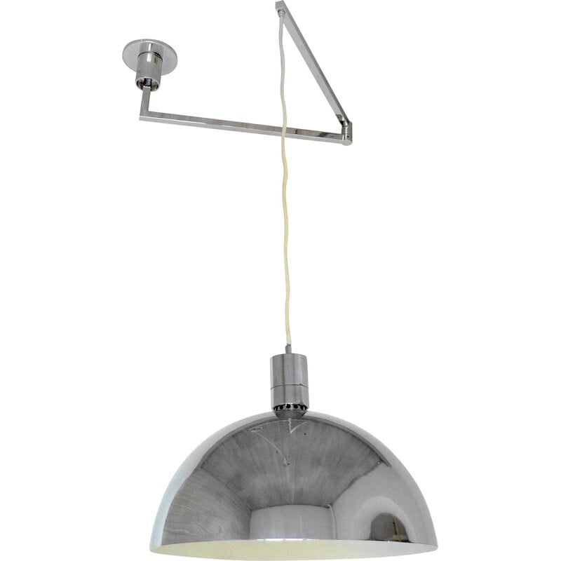 Sirrah "AM/AS" ceiling lamp with chromed swing arm, Franco ALBINI - 1960s