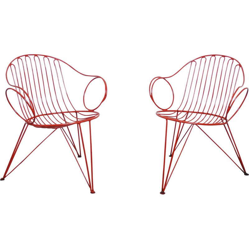 Pair of Mauser Werke GmbH garden chairs - 1950s