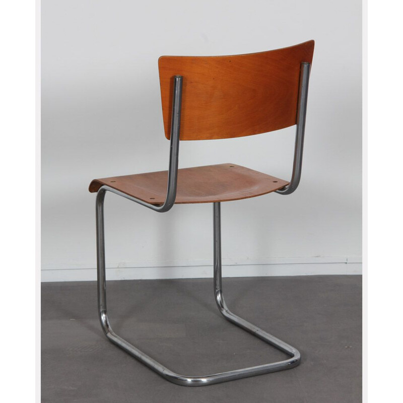 Ensemble de 4 chaises vintage en métal par Mart Stam Tchèque 1950