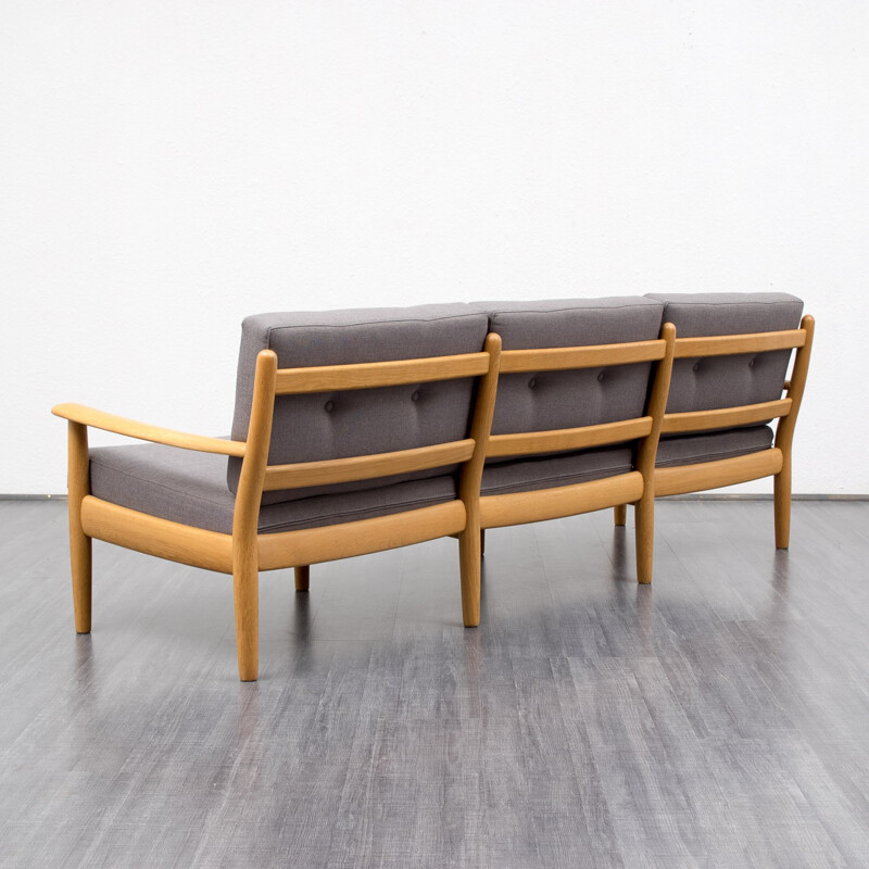 Scandinavian 3-seater sofa in oak, Wilhelm KNOLL - 1960s