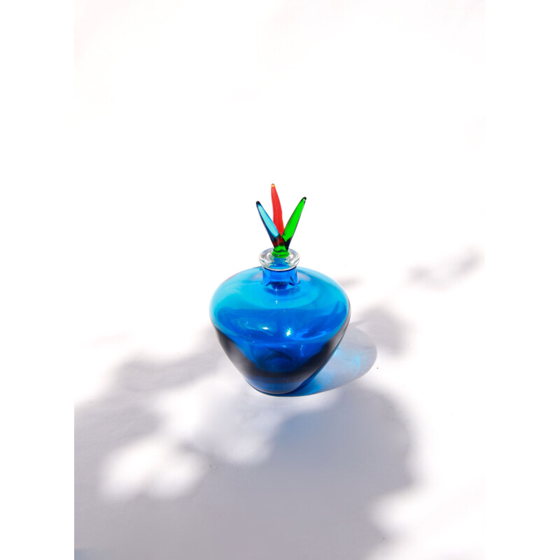 Vase vintage tricolore de Murano Vase par Venini Italie 1987