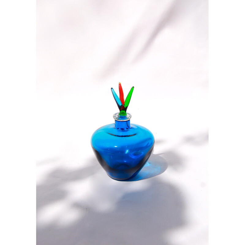 Vase vintage tricolore de Murano Vase par Venini Italie 1987