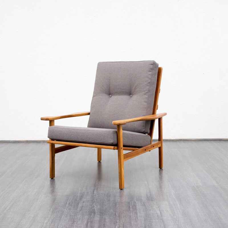 Fauteuil Scandinave en chêne - années 60