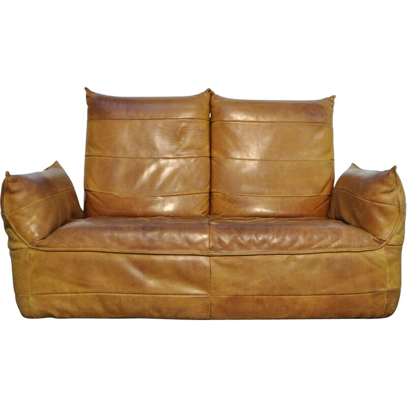 Vintage 2 seater patchwork leather sofa by Gerard van den berg for Montis Netherlands 1970s