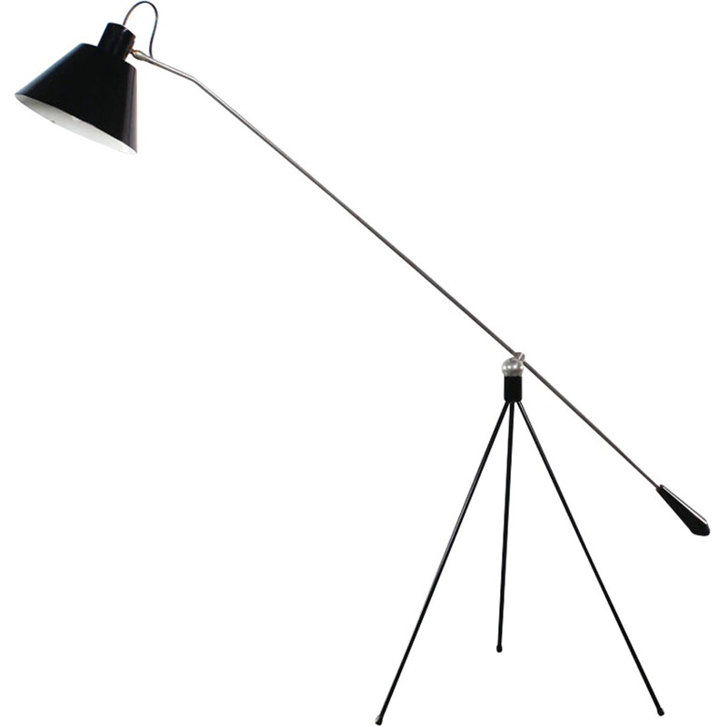 Artiforte "Magneto" floor lamp in metal, H.FILLEKES - 1950s