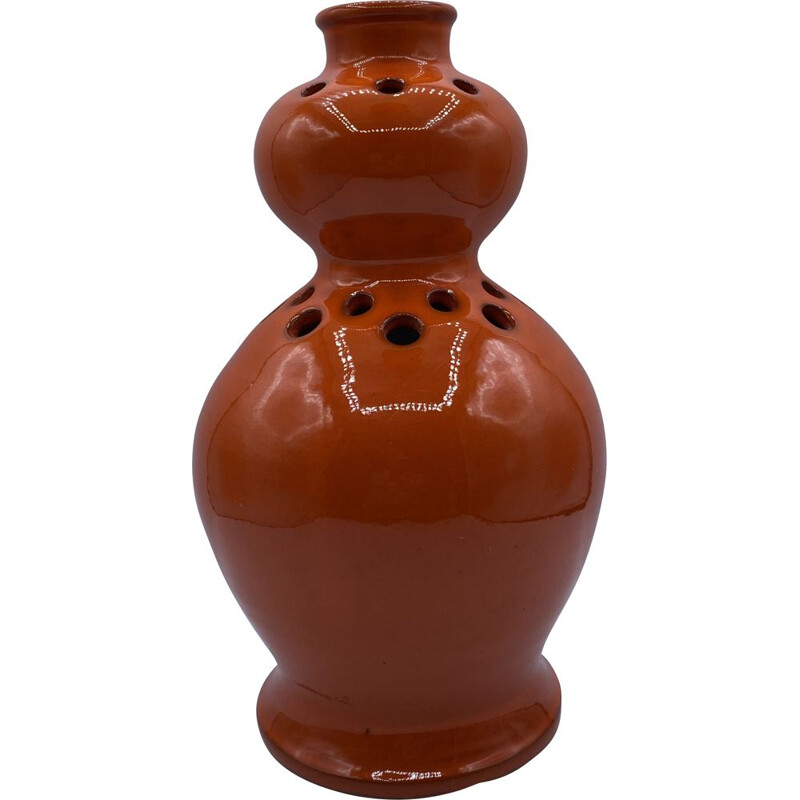 Vaso vintage de vaso de cerâmica vidrado por Caumont Potier