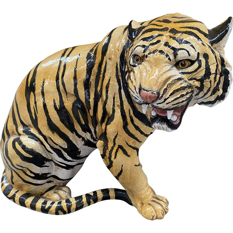 Vintage ceramic tiger Italy