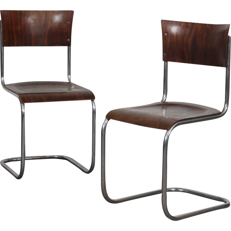 Pair of vintage chairs by Mart Stam for Kovona 1940s