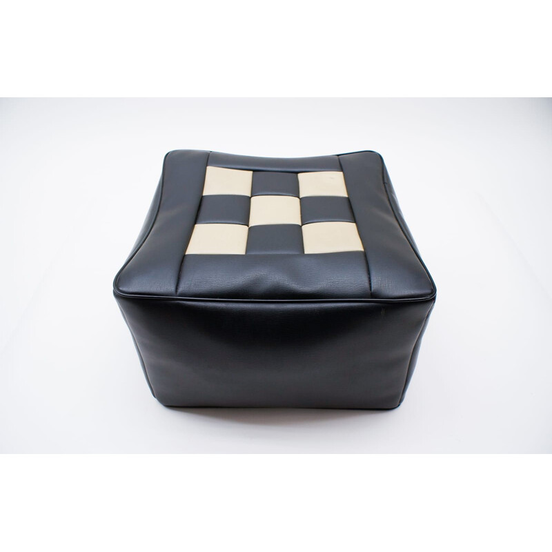 Almofada de assento Vintage para tabuleiro de xadrez da era espacial 1970
