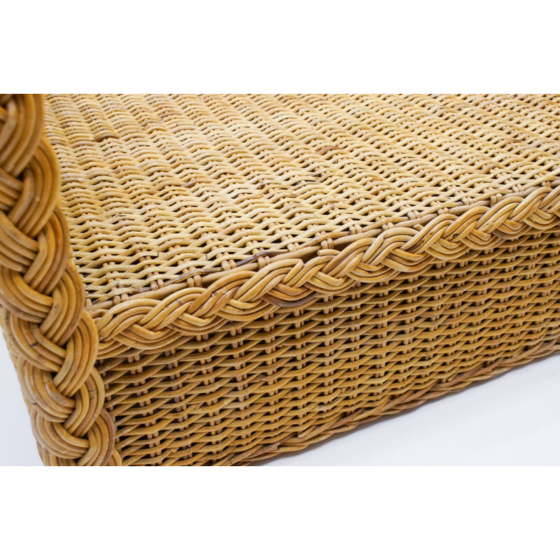 Vintage sofá de 2 lugares Rattan Itália 1970