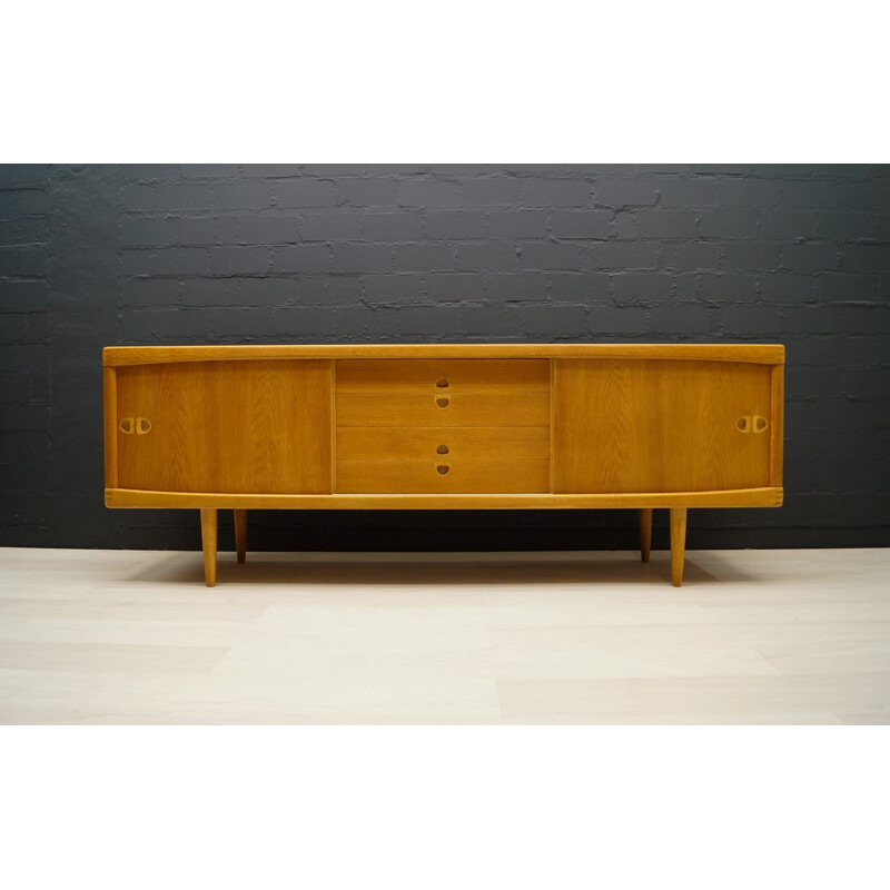 Vintage low sideboard scandinavian oak  by H. W. Klein for Bramin 1960s