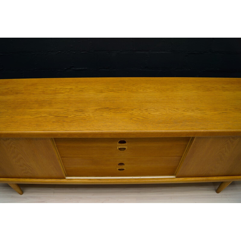 Vintage low sideboard scandinavian oak  by H. W. Klein for Bramin 1960s