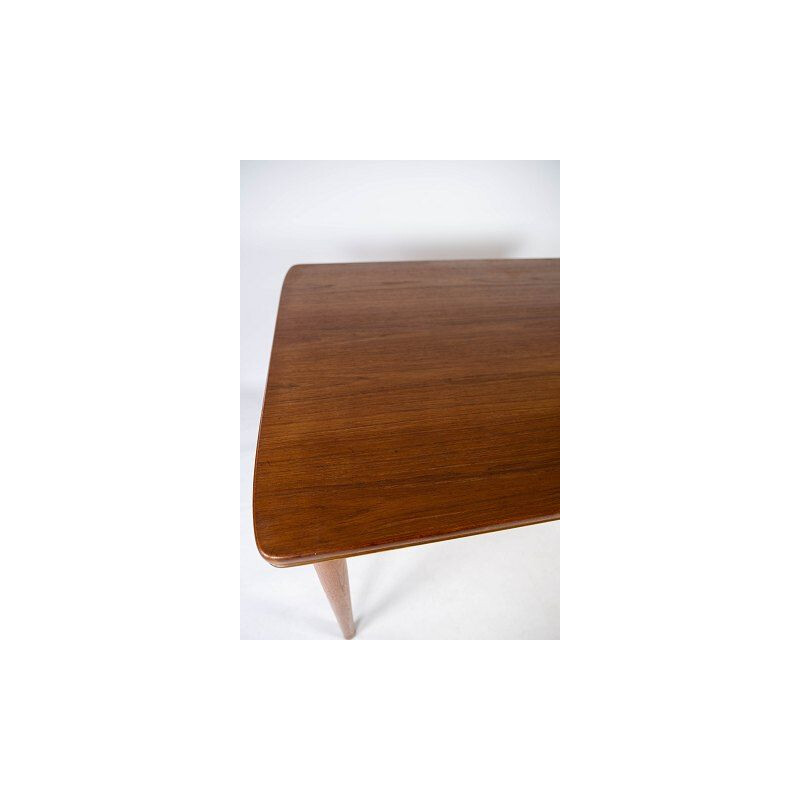 Vintage teak table with extensions and oak legs Denmark 1960s